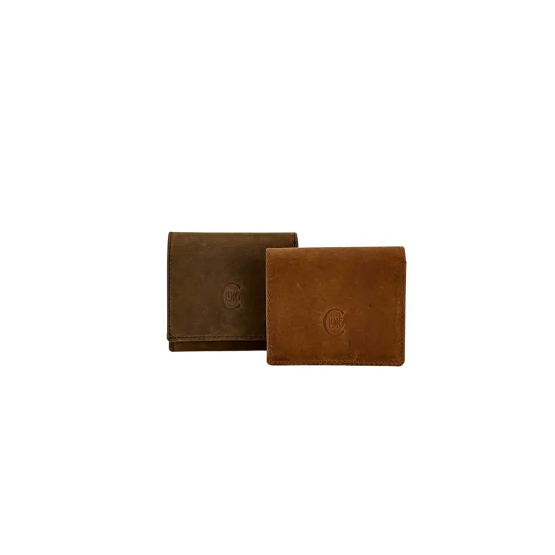 Oiled Leather Wallet With Button