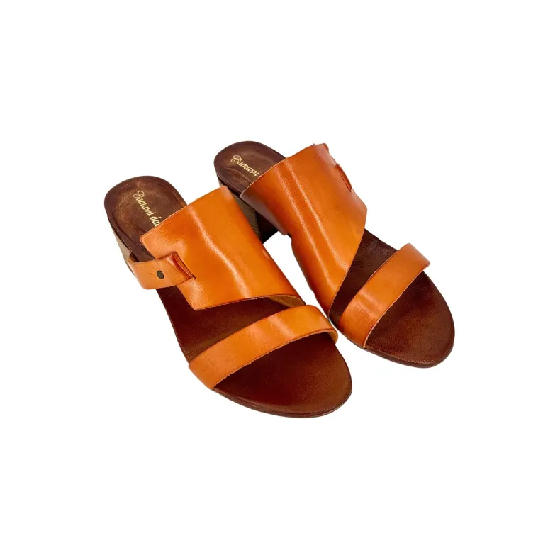 Orange Dipped Leather Slipper