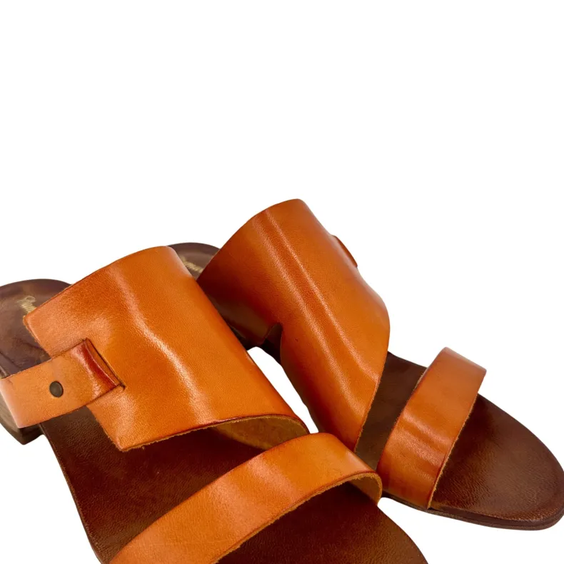 Orange Dipped Leather Slipper