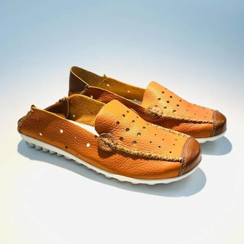 Orange Leather Moccasin