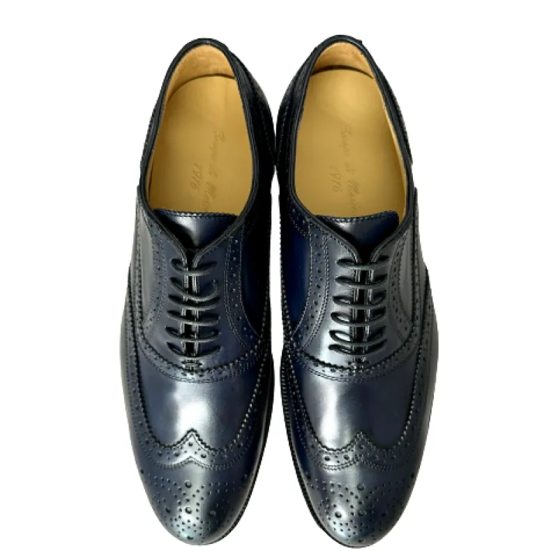 Oxford Leather Sole Stitched Blake – Duilio Navy Blue