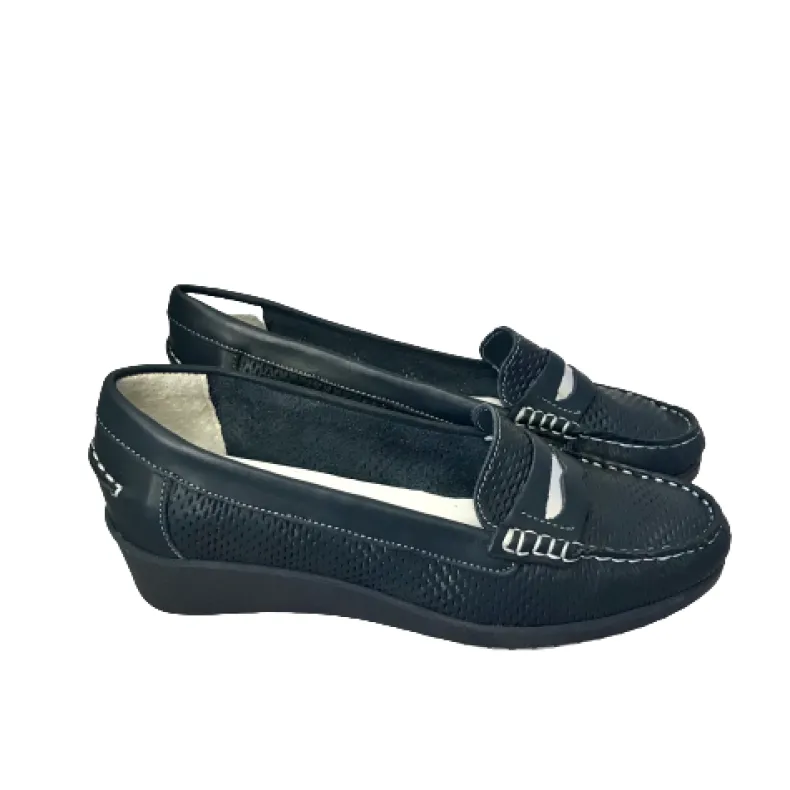 Perforated Blue Moccasin