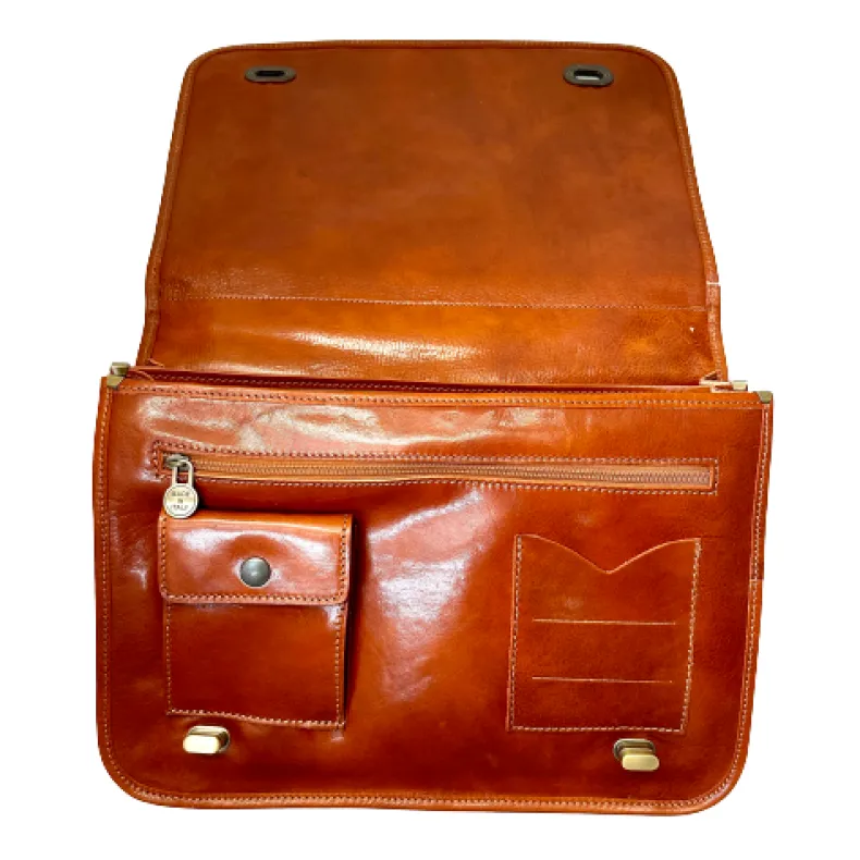 Professional Leather Briefcase With Twist Locks