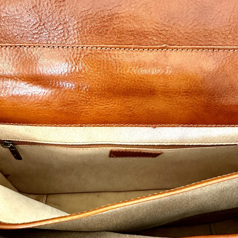 Professional Leather Briefcase With Twist Locks