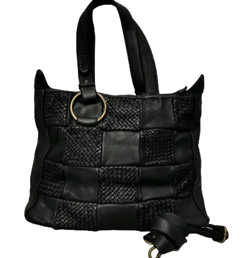 Quilted And Woven Effect Bag