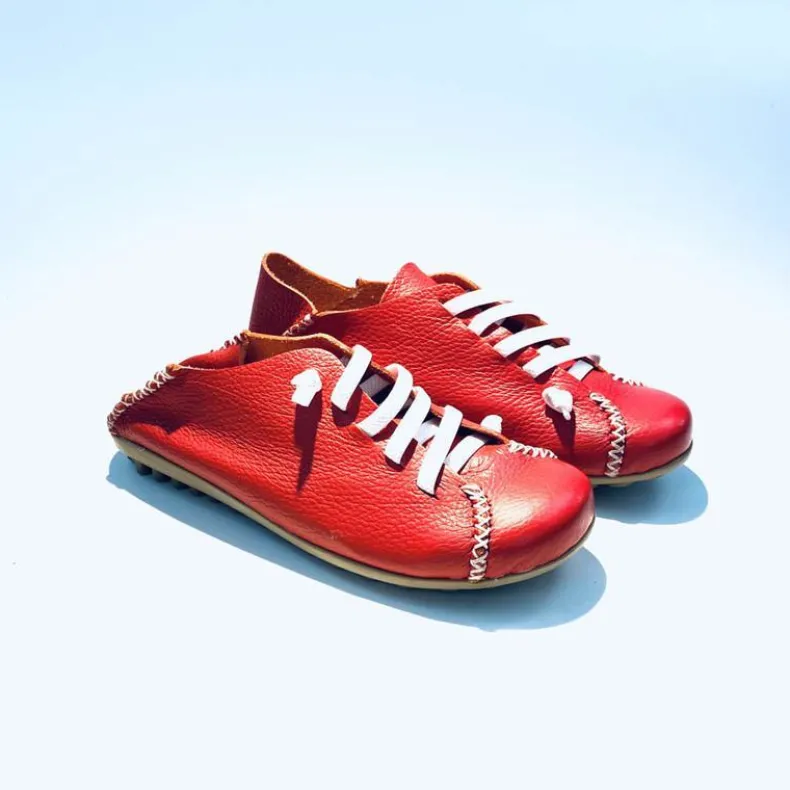 Red Lace-up Sneakers