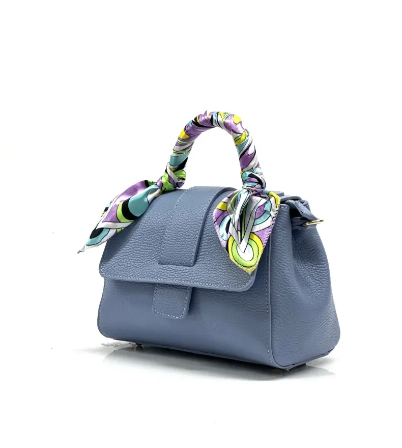 Rigid Bag In Textured Leather With 2 Shoulder Straps