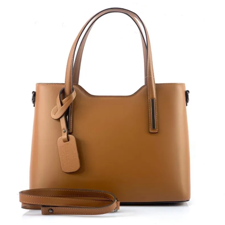 Rigid Handcrafted Bag In Smooth Leather