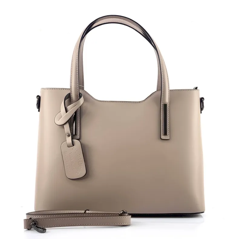 Rigid Handcrafted Bag In Smooth Leather