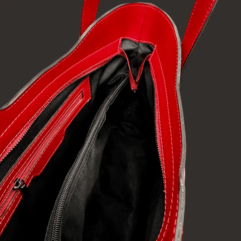 Rigid Handcrafted Bag In Smooth Leather