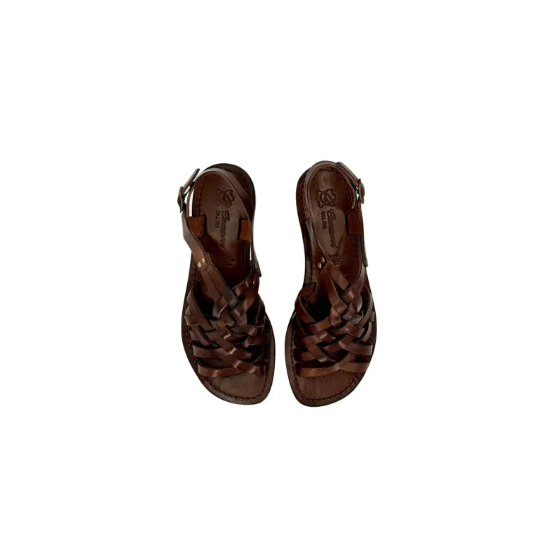 Sandal In Dark Brown Leather Mod. 5112