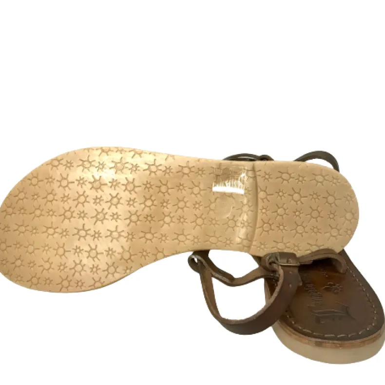 Sandal In Dark Brown Leather Mod. 6641