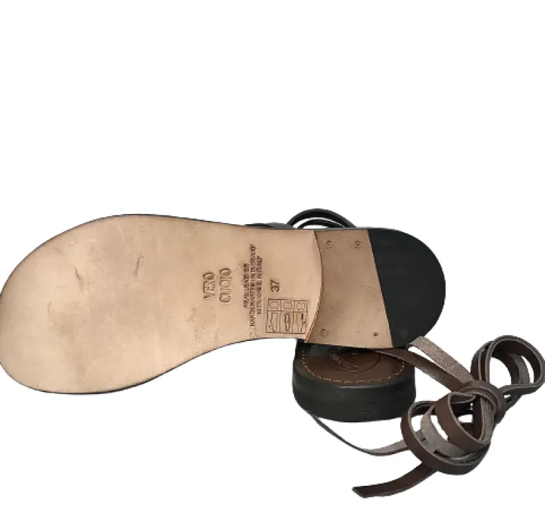 Sandal In Dark Brown Leather Slave Mod. 9999