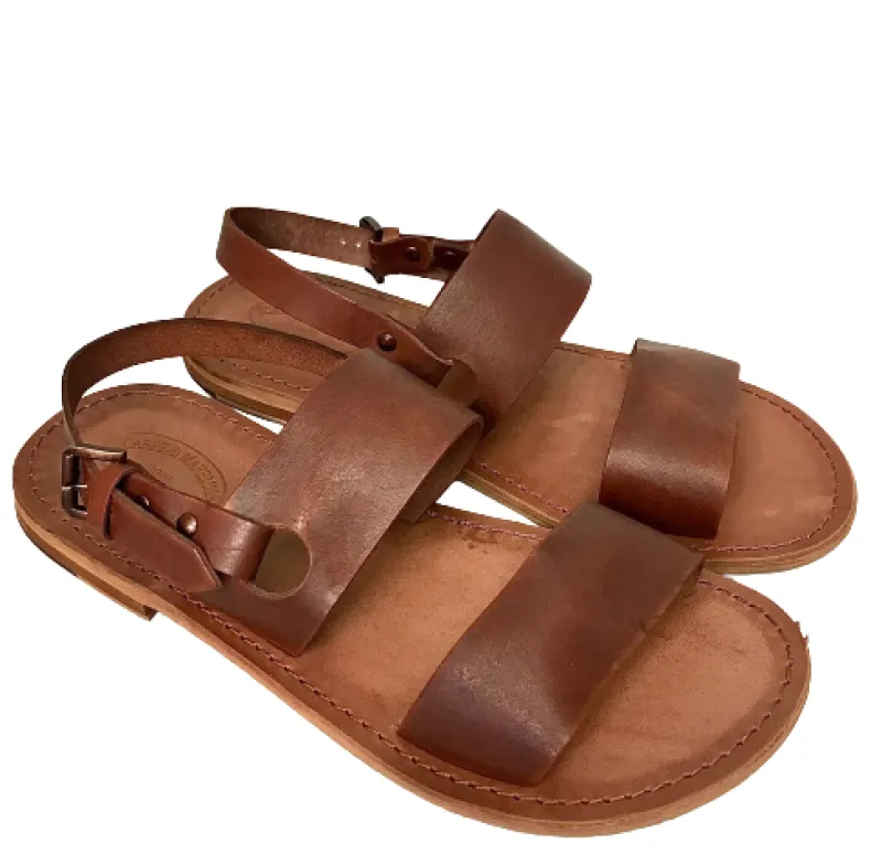 Sandal In Matt Dark Brown Leather Mod.7000
