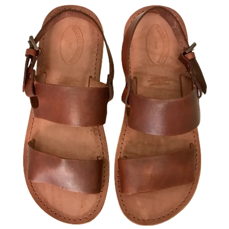 Sandal In Matt Dark Brown Leather Mod.7000