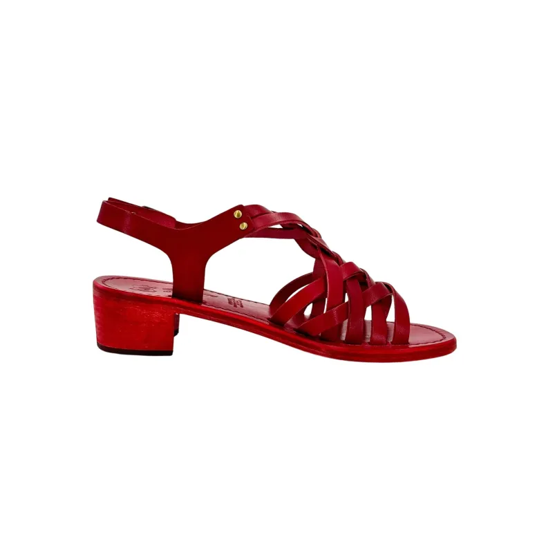 Sandal In Wine-colored Leather Mod. 5112