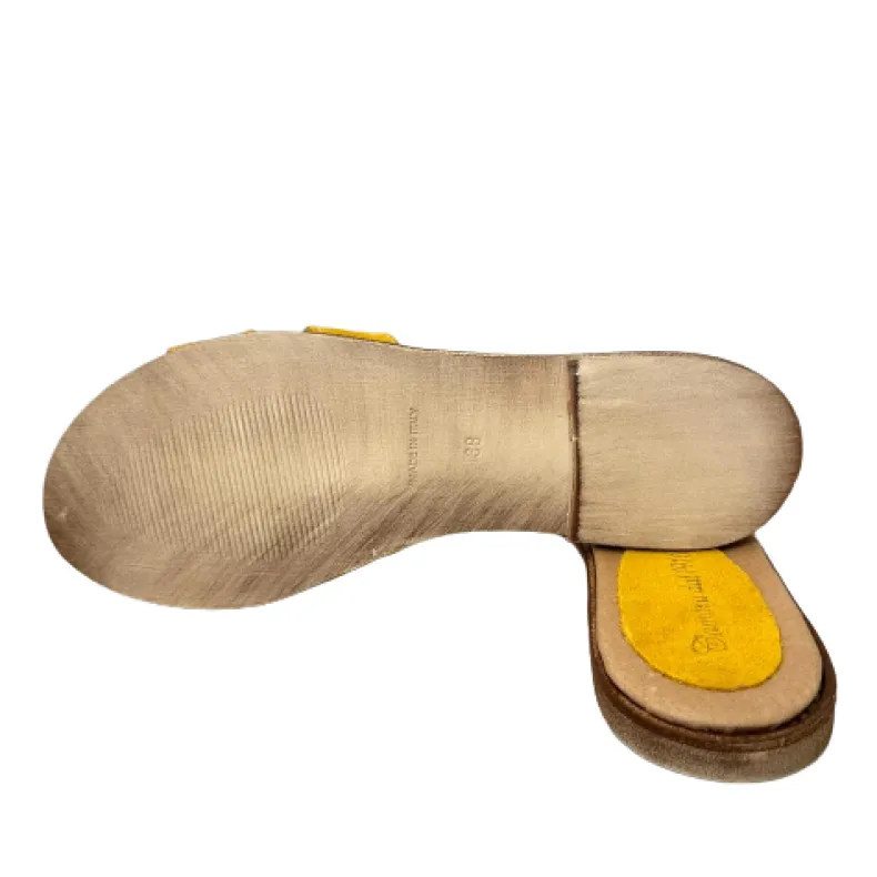 Slipper In Yellow Suede With Studs