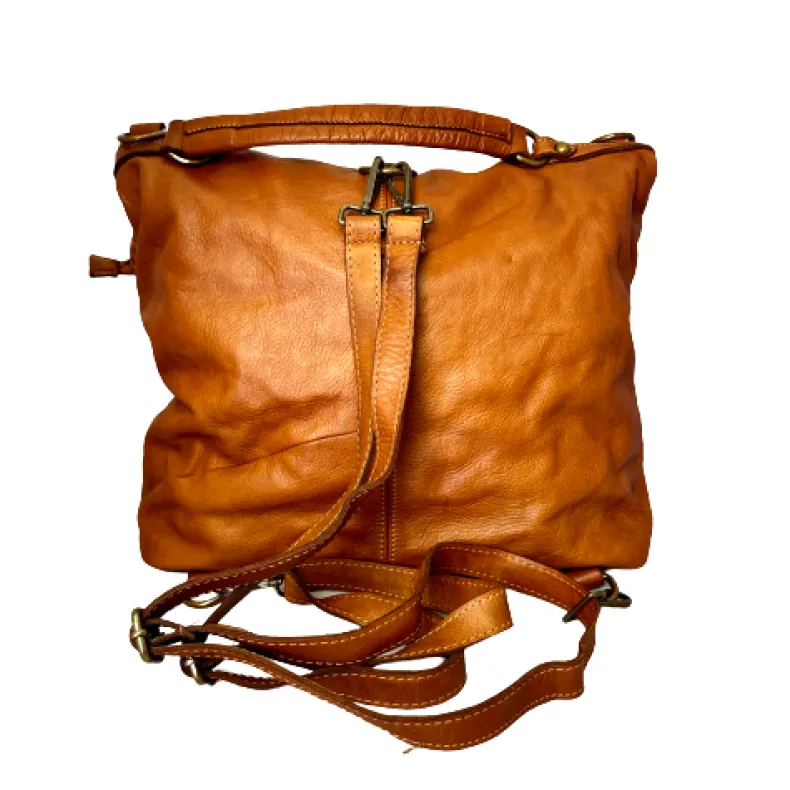 Soft Handcrafted Backpack In Woven Leather