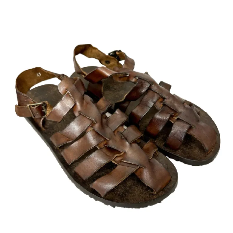 Squeezed Cowhide Sandal T. Dark Brown M5047
