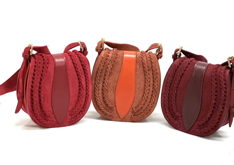 Suede Shoulder Bag With Braids