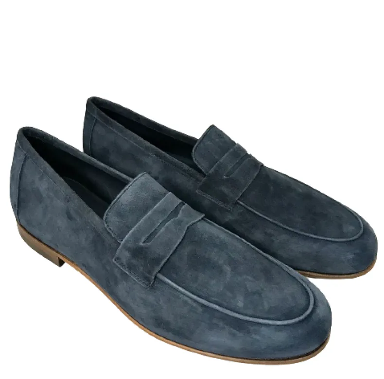 Summer Moccasin In Blue Suede