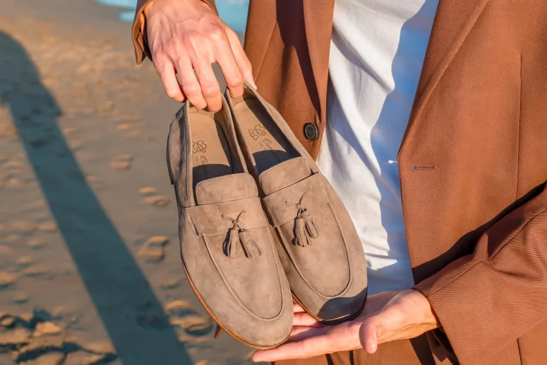 Summer Moccasin In Taupe Suede