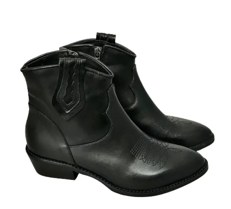 Texan Handcrafted In Low Black Leather