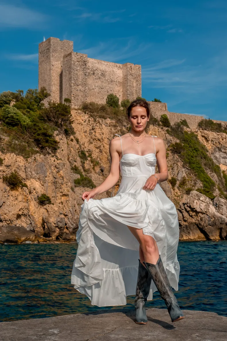 Texan In Lasered Nubuck Leather, Brushed Gray Jeans