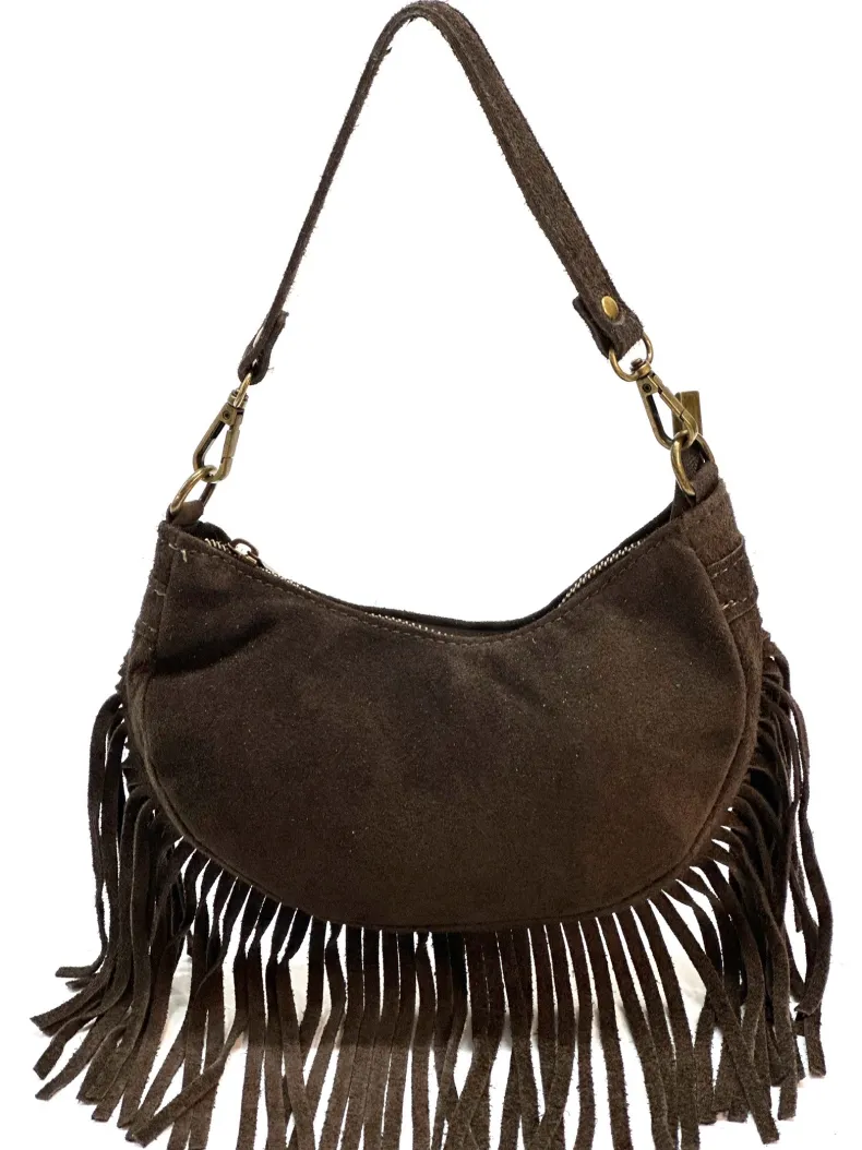 Texas – Suede Handbag With Fringes