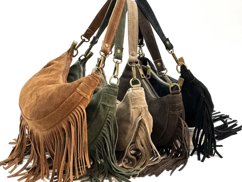 Texas – Suede Handbag With Fringes