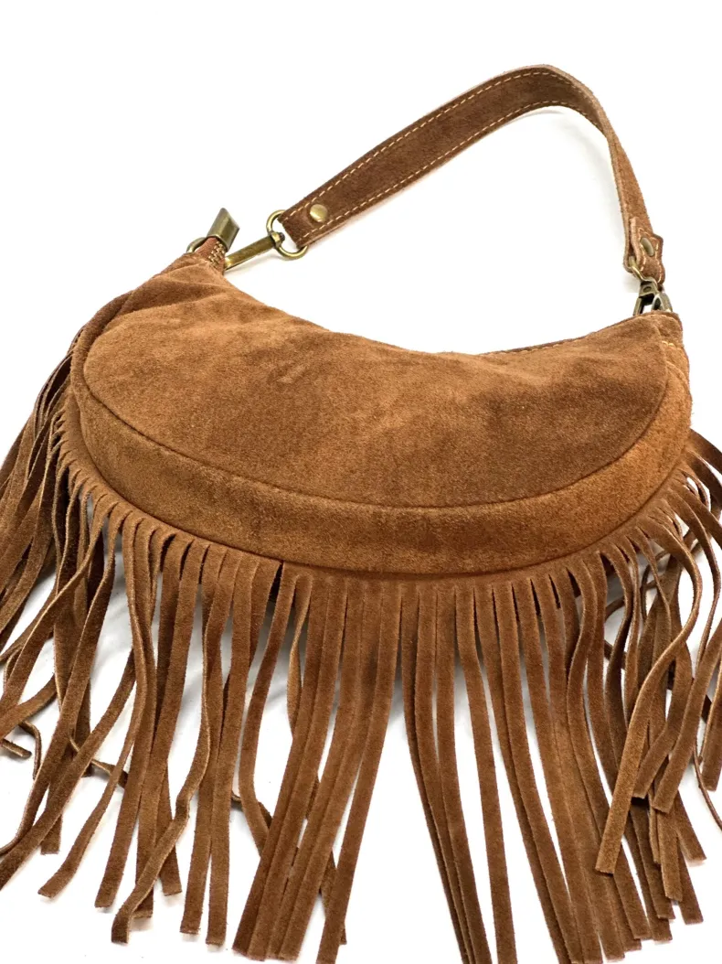 Texas – Suede Handbag With Fringes