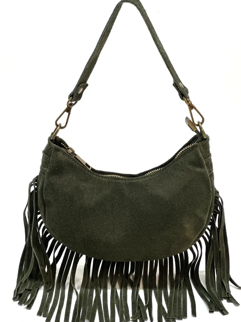 Texas – Suede Handbag With Fringes