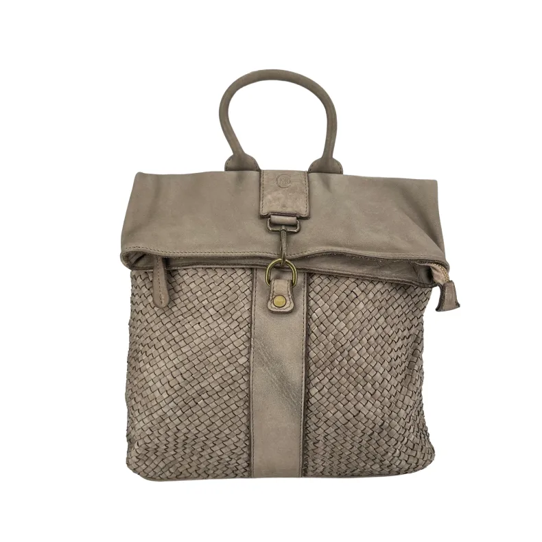 Tokyo – Woven Leather Backpack And Carabiner
