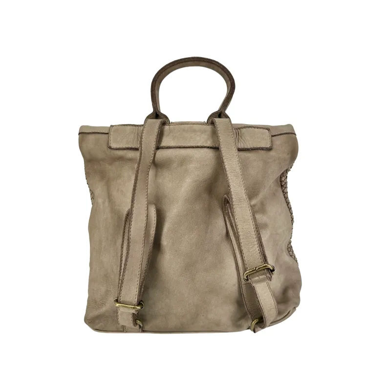 Tokyo – Woven Leather Backpack And Carabiner