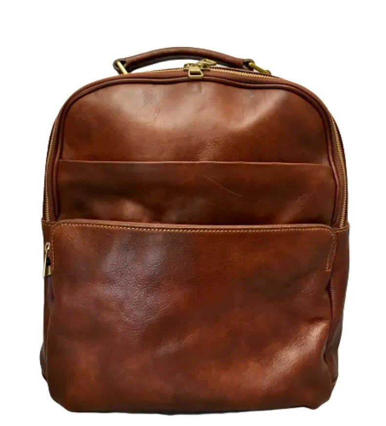 Unisex Brown Handmade Backpack