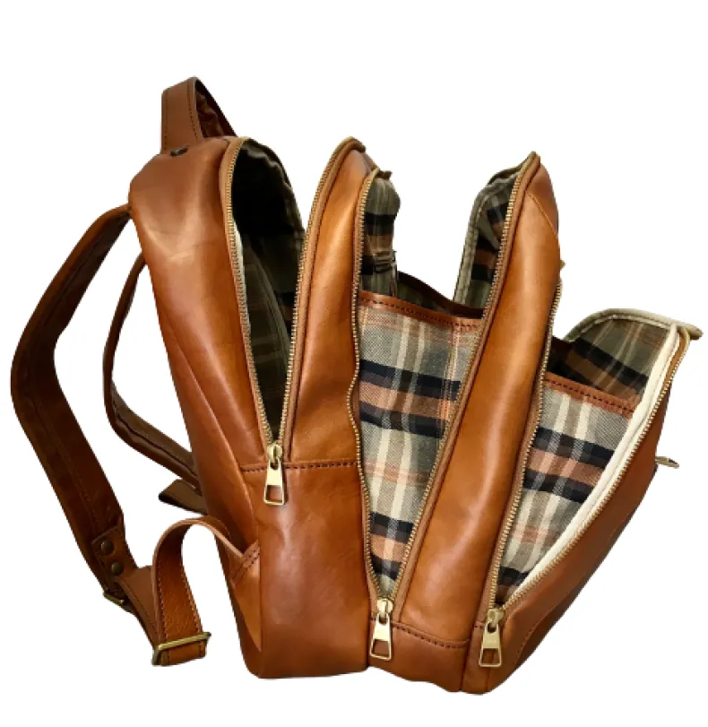 Unisex Handcrafted Backpack With 3 Compartments