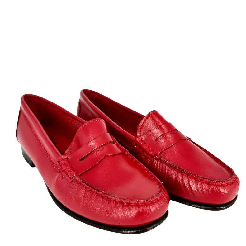 Unlined Red College Moccasin