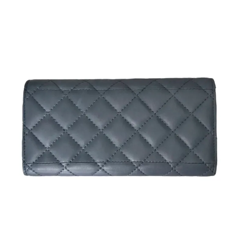 Wallet In Gray And Cream Leather