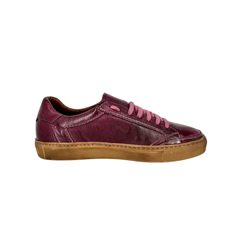 Wilde – Handcrafted Sneaker In Burgundy Dipped Buffalo Leather