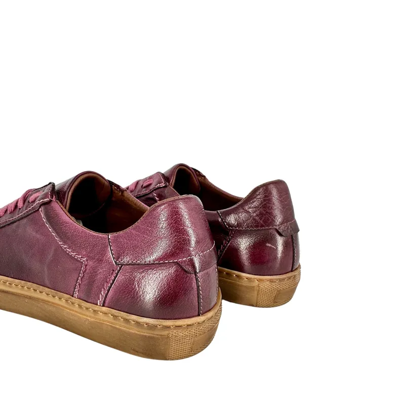 Wilde – Handcrafted Sneaker In Burgundy Dipped Buffalo Leather