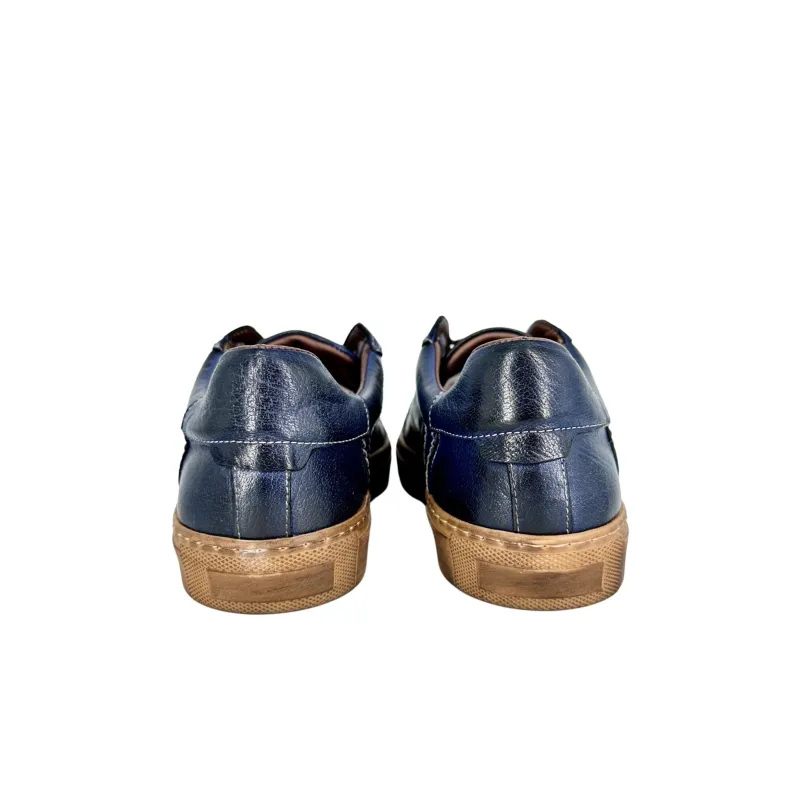 Wilde – Handcrafted Sneaker In Blue Dipped Buffalo Leather