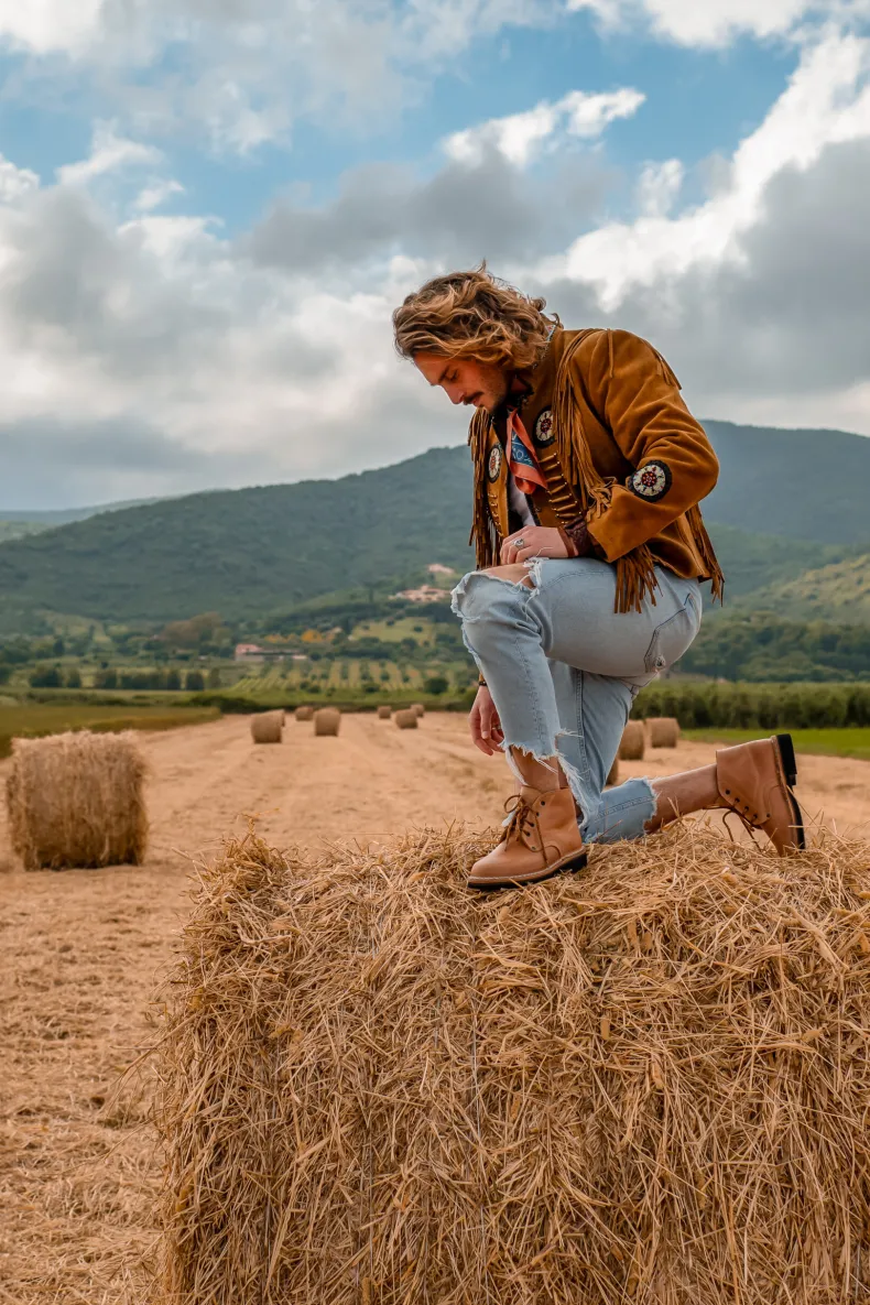 Work Boot In Slow Natural Cowhide