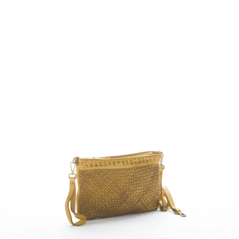 Woven Clutch Bag With Strap And Shoulder Strap