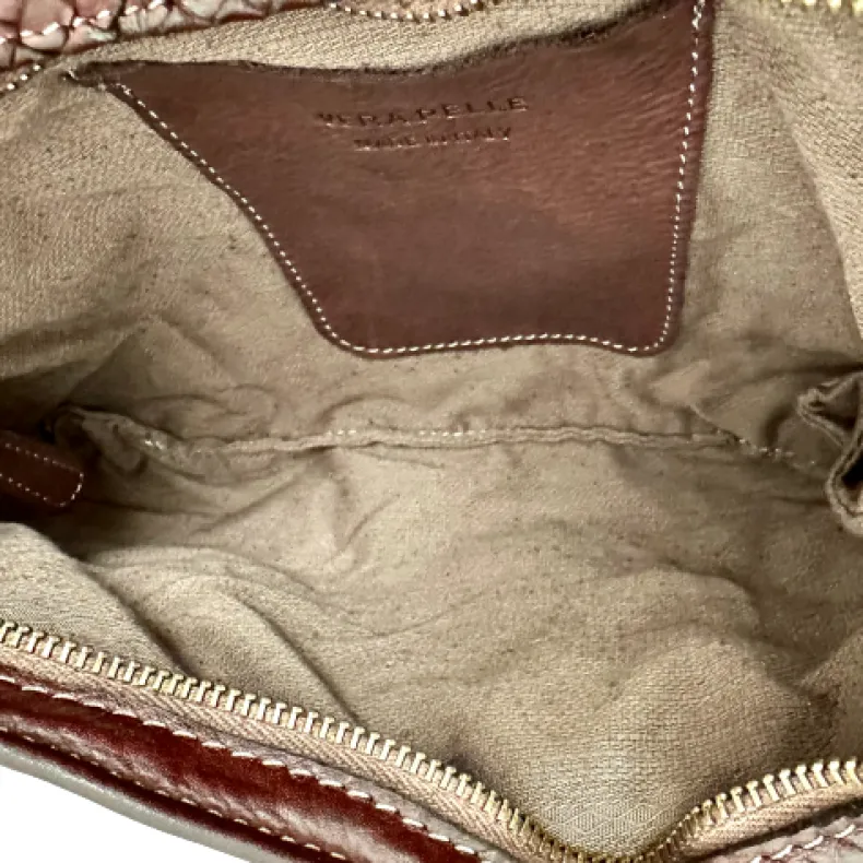 Woven Leather Bag With Shoulder Strap