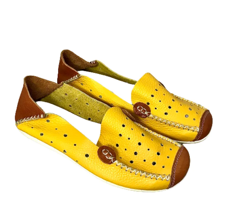 Yellow Leather Moccasin