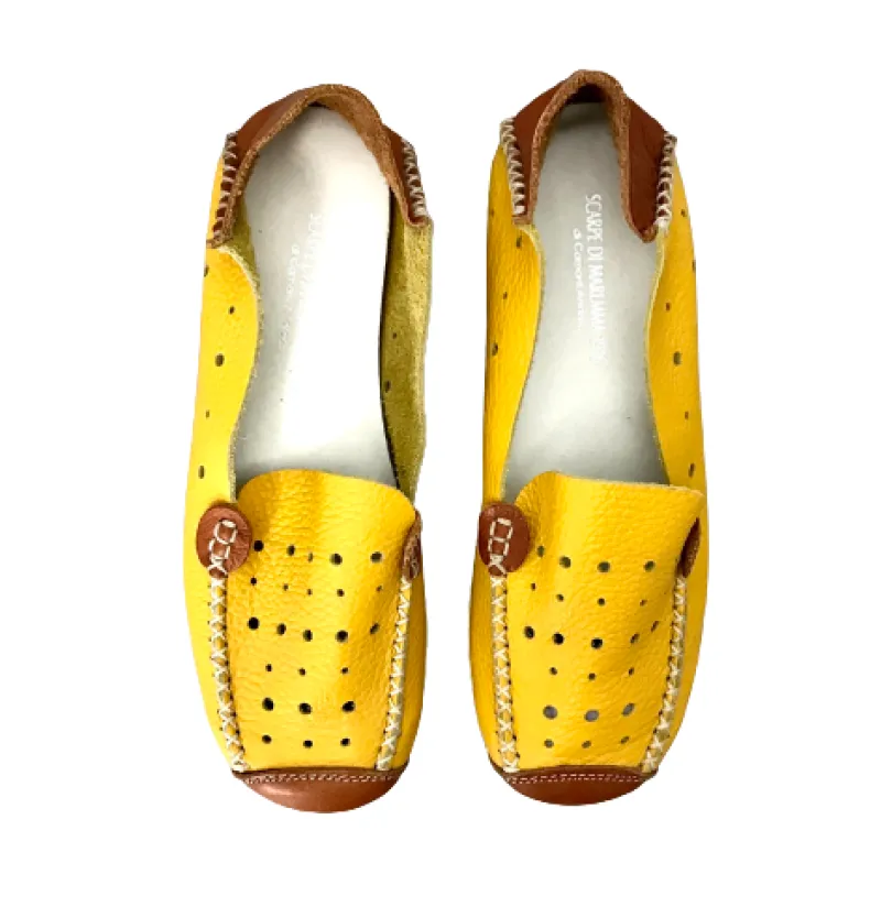 Yellow Leather Moccasin
